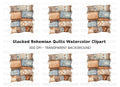 Boho Quilt and Blanket Clipart Bundle
