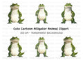 Smiling Alligator Character Clipart Bundle