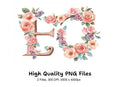 Floral Alphabet Clipart Bundle