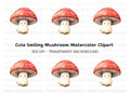 Cute Kawaii Mushroom Clipart Bundle