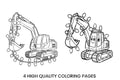 Excavator Christmas Lights Coloring Books