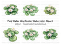 Elegant Water Lily Clipart Bundle