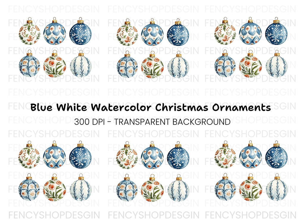 Christmas Ornaments Clipart Bundle