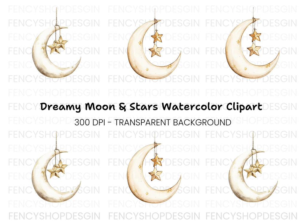 Moon and Stars Clipart Bundle