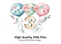 Number Balloons Clipart Bundle