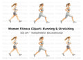 Dynamic Running Women Clipart Bundle