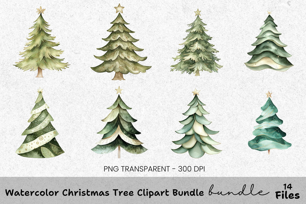 Christmas Tree Clipart Bundle
