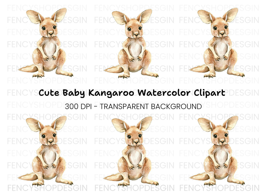 Adorable Baby Kangaroo Clipart Bundle