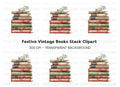 Christmas Books Stack Clipart Bundle