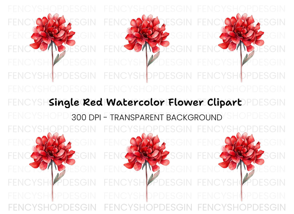 Stunning Red Peony Clipart Bundle