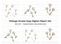 Vintage Keys Clipart Bundle