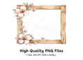 Cherry Blossom Wood Frame Clipart Bundle