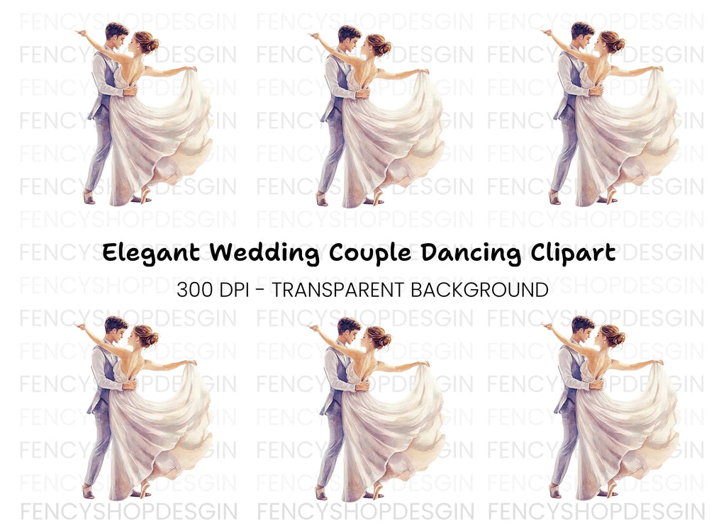 Elegant Dancing Couple Clipart Bundle