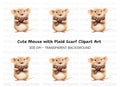 Cute Mouse with Scarf Clipart Bundle