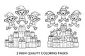 Jumping Elves and Gifts Coloring Books