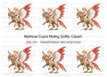 Adorable Cupid Riding Griffin Clipart Bundle