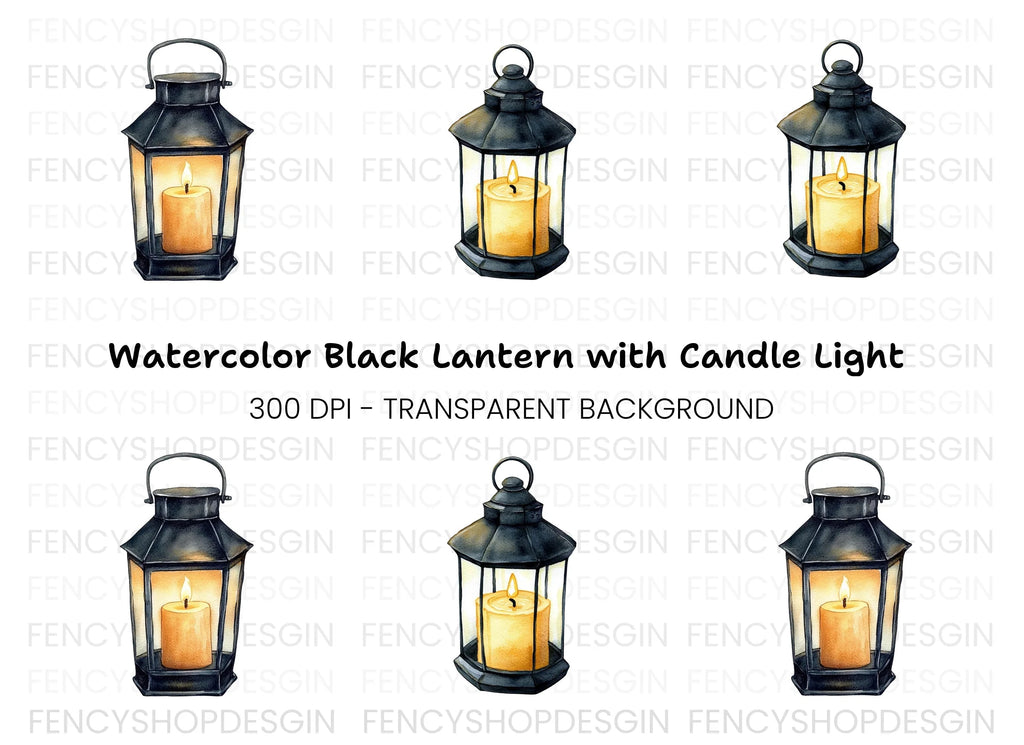 Vintage Lanterns Clipart Bundle