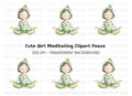 Cute Meditating Child Clipart Bundle