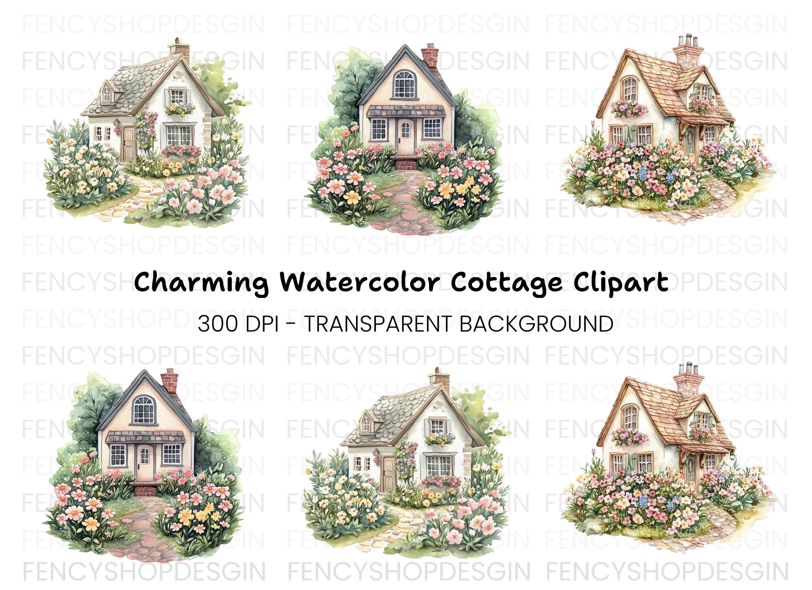 Charming Cottage Clipart Bundle