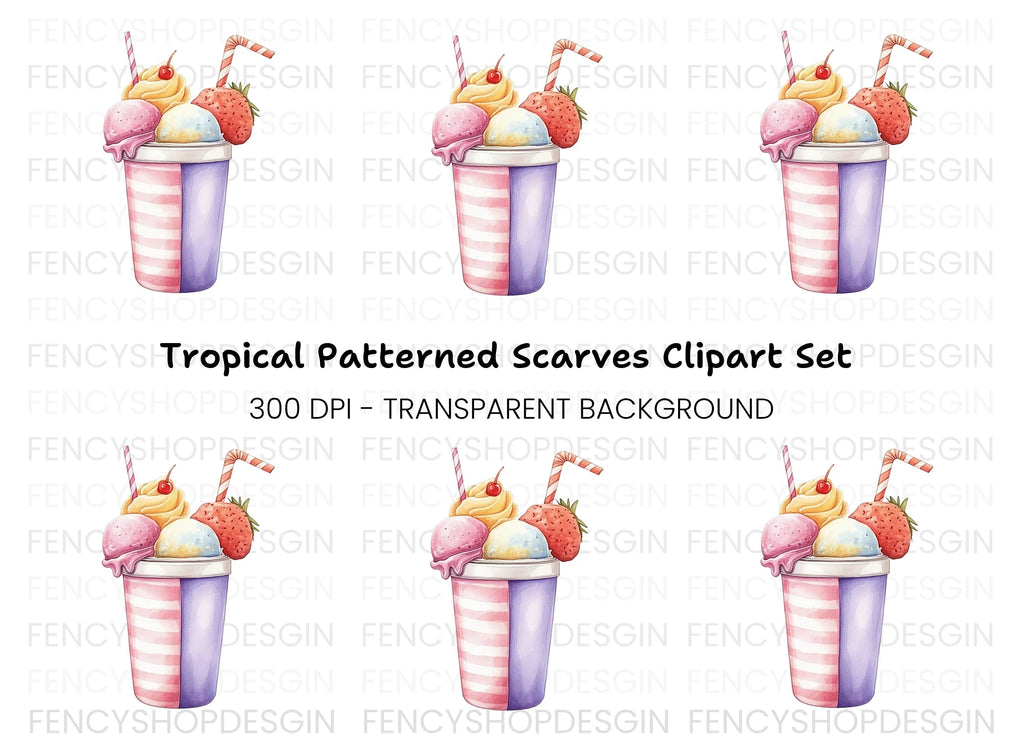 Ice Cream Milkshake Clipart Bundle