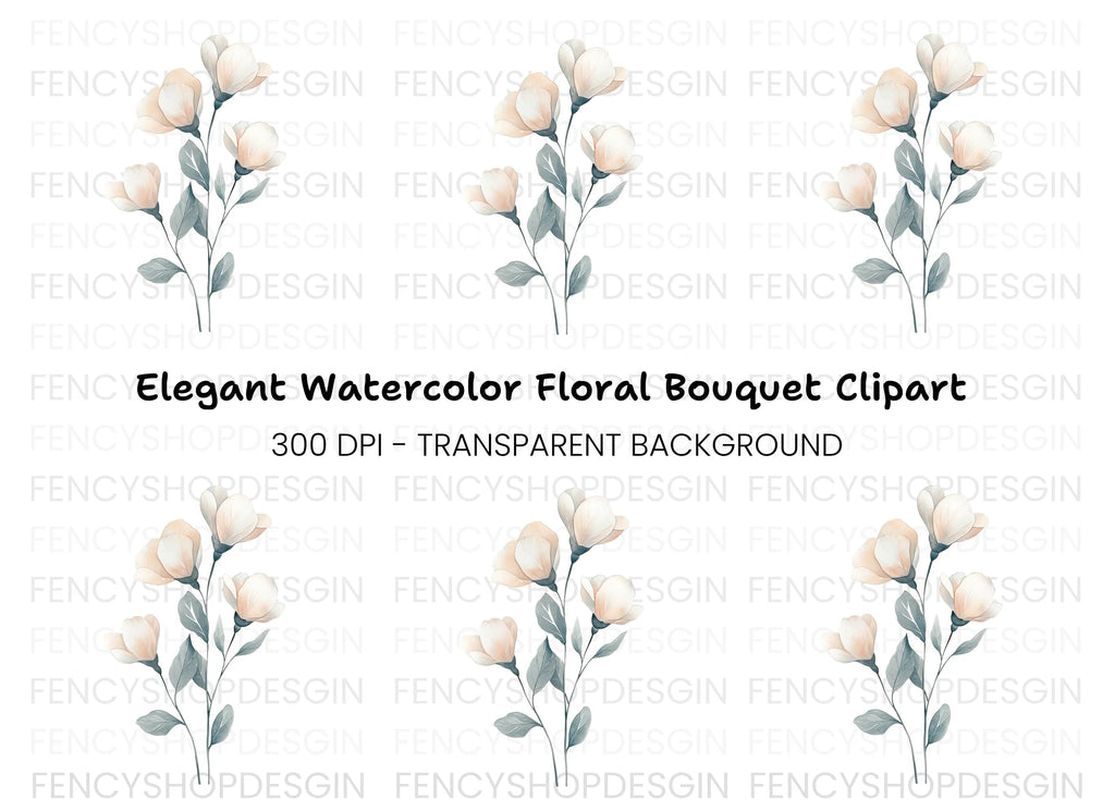 Elegant Floral Branch Clipart Bundle