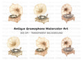 Antique Record Player Clipart Bundle