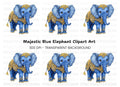 Cute Baby Blue Elephant Clipart Bundle
