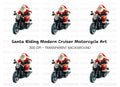 Cool Santa Claus on Motorcycle Clipart Bundle