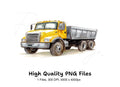 Yellow Dump Truck Clipart Bundle