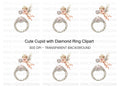 Diamond Ring and Cupid Clipart Bundle