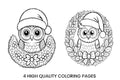 Christmas Owl WreathFun Coloring Books