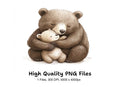 Cute Bear Hug Mother Child Clipart Bundle