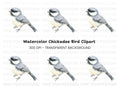 Elegant Grey Chickadee Bird Clipart Bundle