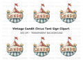 Vintage Circus Tent Sign Clipart Bundle