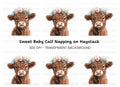 Cute Highland Cow Flower Crown Clipart Bundle