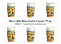 Bison in Prairie Tumbler Clipart Bundle