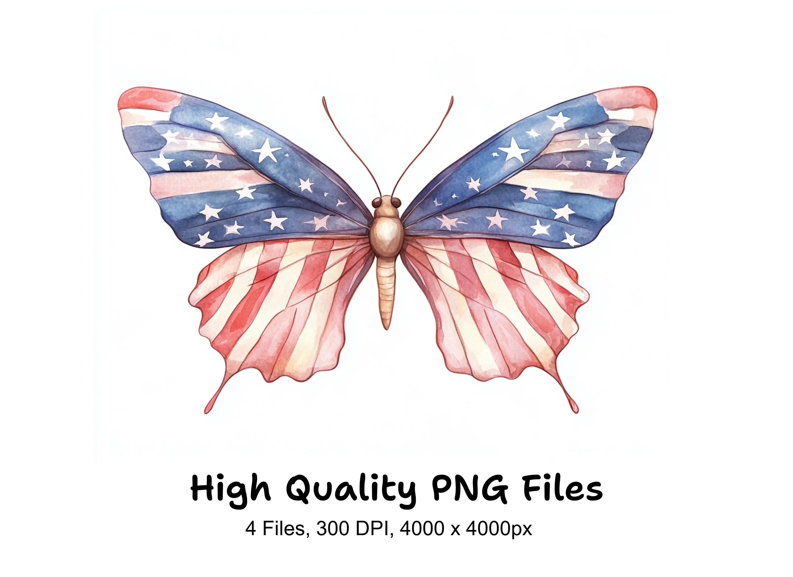 Patriotic Butterfly Clipart Bundle