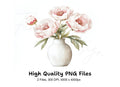Elegant Pink Peony Bouquet Clipart Bundle