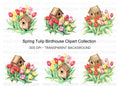 Birdhouse and Tulip Clipart Bundle