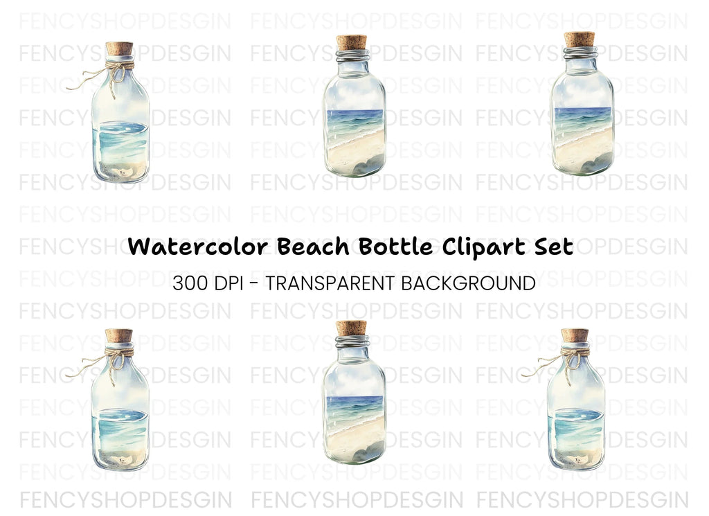 Ocean Bottle Clipart Bundle