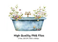 Floral Bathtub Clipart Bundle