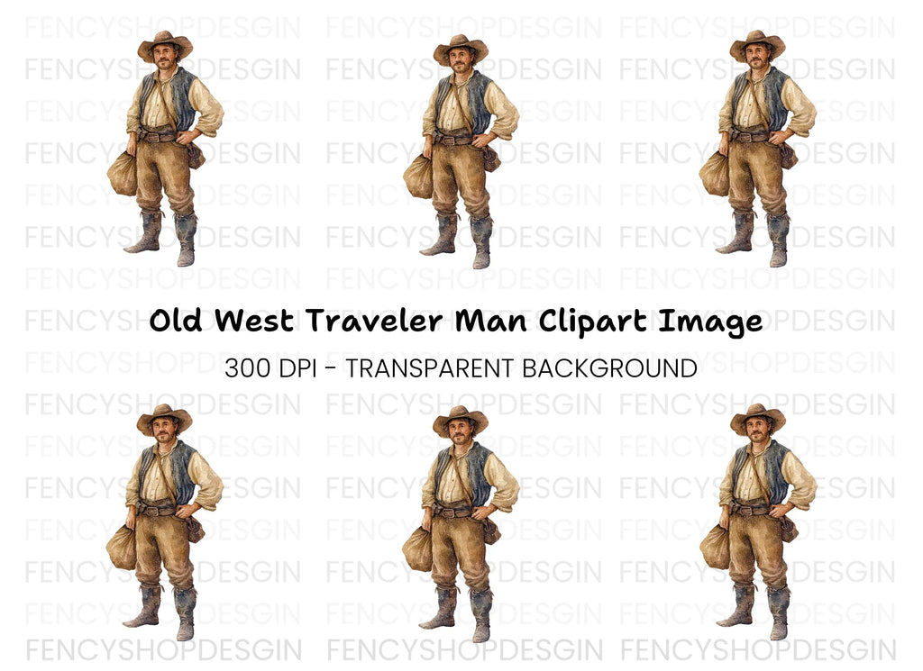 Traveler with Bag Clipart Bundle
