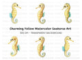 Yellow Seahorse Clipart Bundle