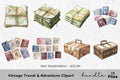 Vintage Travel Adventure Clipart Bundle