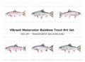 Rainbow Trout Fish Clipart Bundle