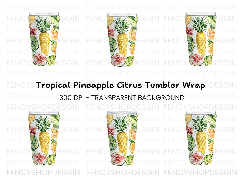 Tropical Fruit Tumbler Clipart Bundle