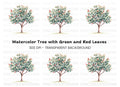 Green Tree Illustration Clipart Bundle