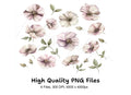 Blush Pink Floral Clipart Bundle