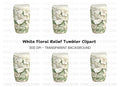 Elegant White Floral Tumbler Clipart Bundle