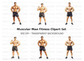 Muscular Men Fitness Clipart Bundle